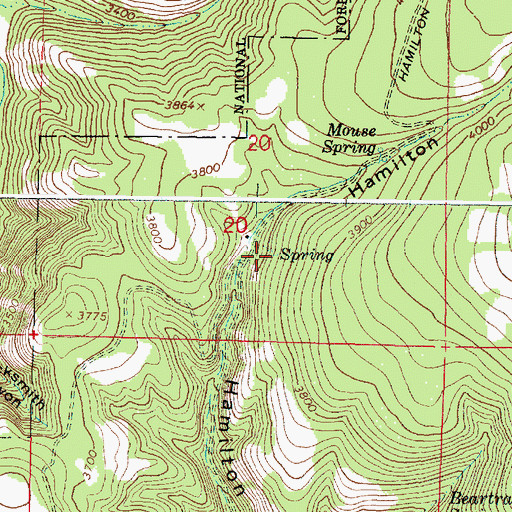 Topographic Map of Mouse Spring, OR