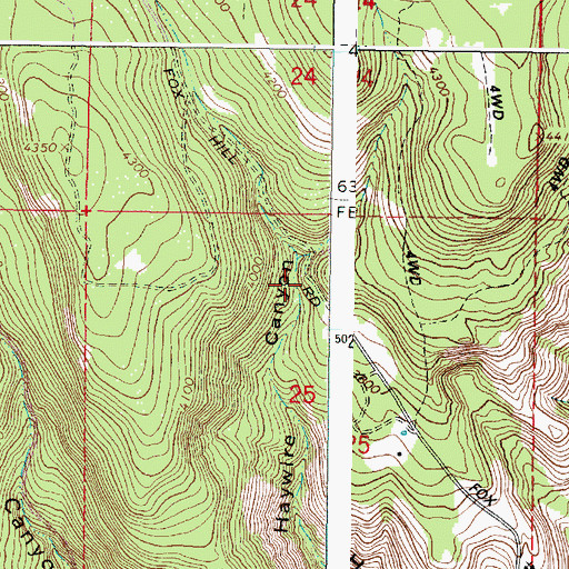Topographic Map of Strober Ranch, OR