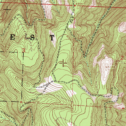 Topographic Map of Fly Ridge, OR
