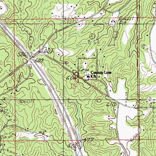 Topographic Map of County Line Church, AL