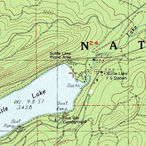 Topographic Map of Suttle Lake Resort, OR
