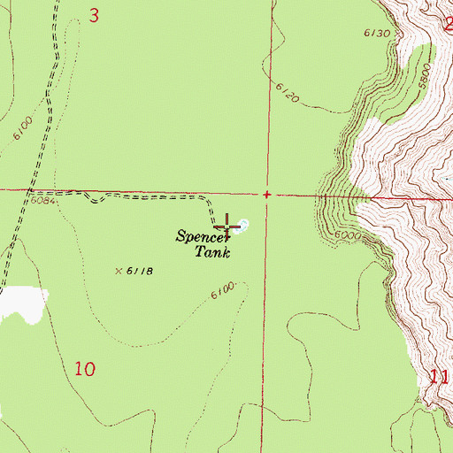 Topographic Map of Spencer Tank, AZ