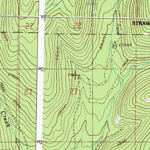 Topographic Map of Snowshoe Trailhead, OR