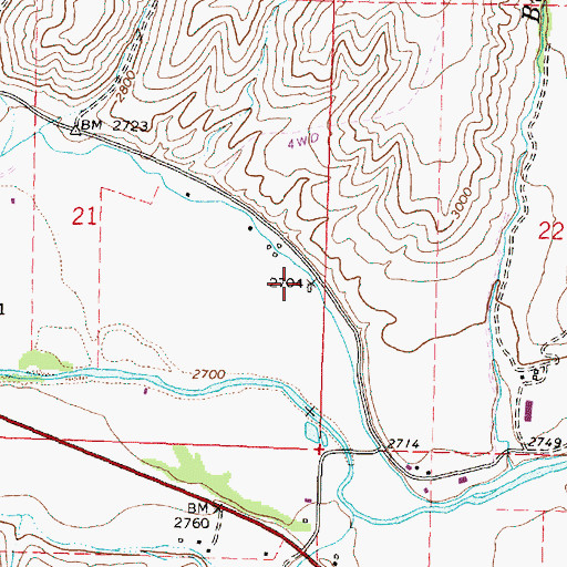 Topographic Map of Moon Creek School (historical), OR
