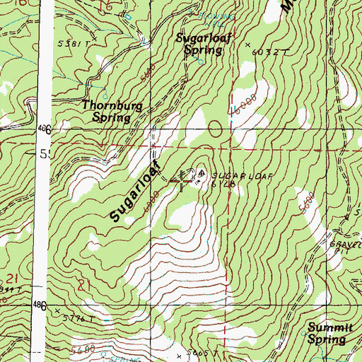 Topographic Map of Sugarloaf Mountain Fire Lookout, OR