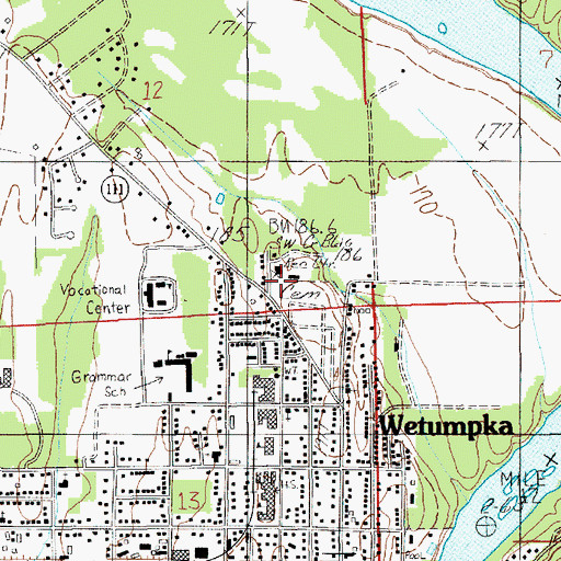 Topographic Map of County Training School, AL