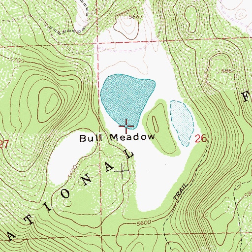 Topographic Map of Mill Lake, OR