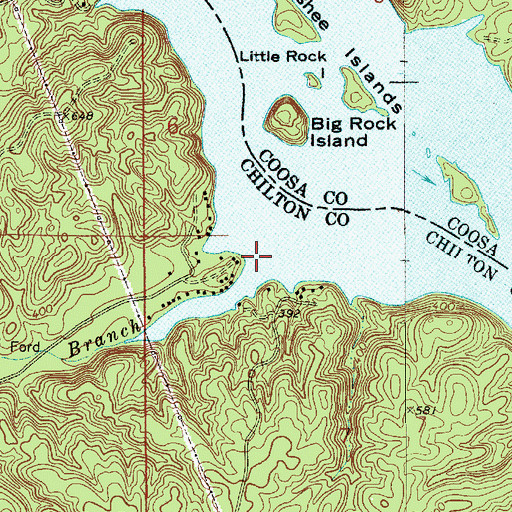 Topographic Map of Cove Branch, AL