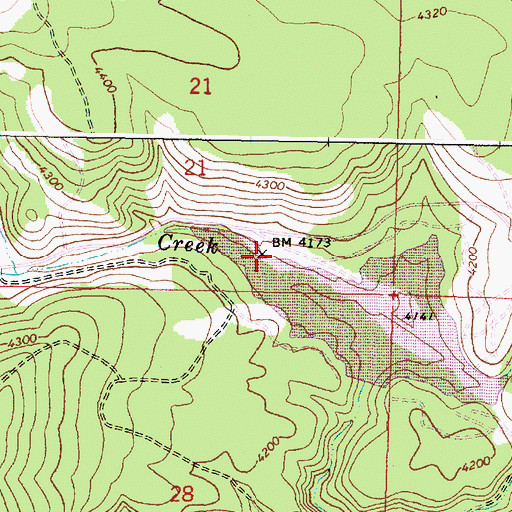 Topographic Map of Indian Lake Recreational Area, OR