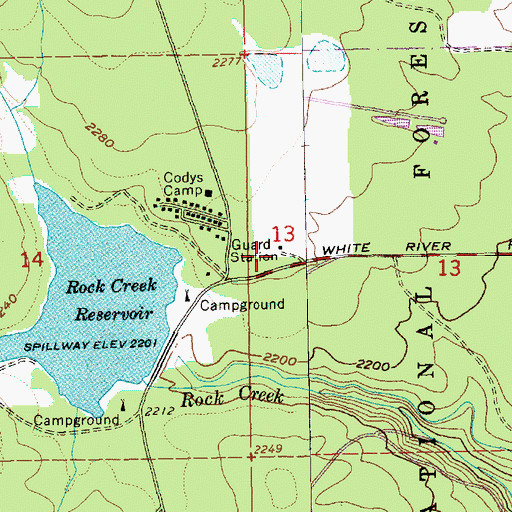 Topographic Map of Rock Creek Guard Station, OR