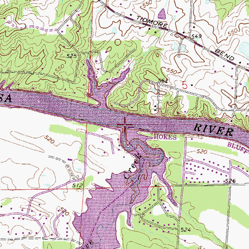 Topographic Map of Cove Creek, AL