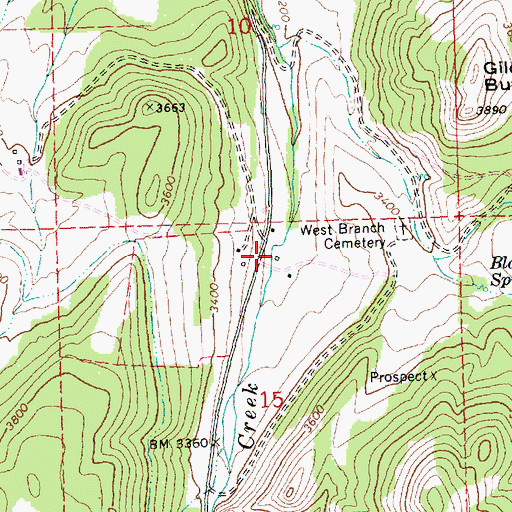 Topographic Map of Woodward Ranch, OR
