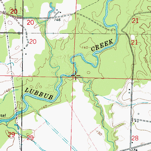 Topographic Map of Cow Creek, AL