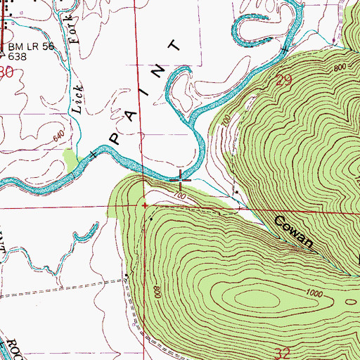 Topographic Map of Cowan Hollow, AL
