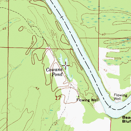 Topographic Map of Cowans Pond, AL