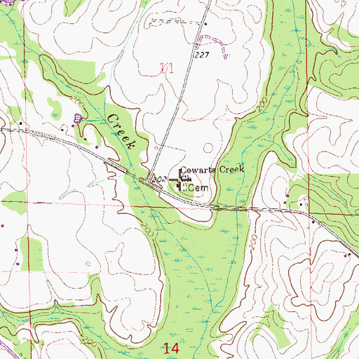 Topographic Map of Cowarts Creek Freewill Baptist Church, AL