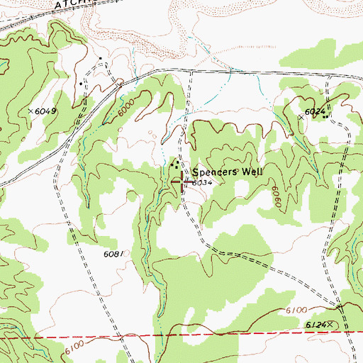 Topographic Map of Spencers Well, AZ