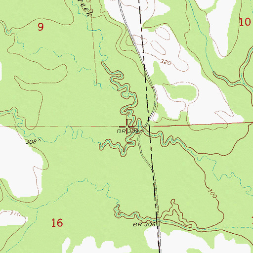 Topographic Map of Cowikee Creek, AL