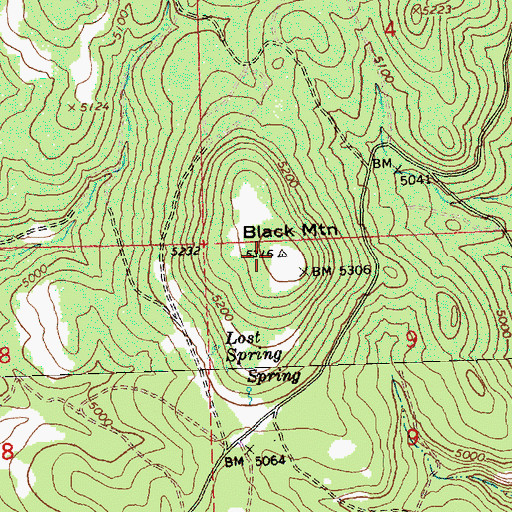 Topographic Map of Black Mountain Lookout (historical), OR