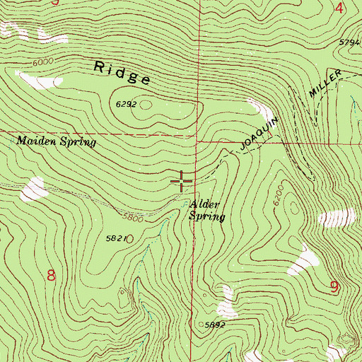 Topographic Map of Joaquin Miller Trailhead, OR