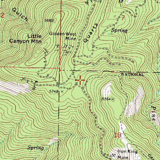 Topographic Map of Canyon Mountain Trailhead, OR