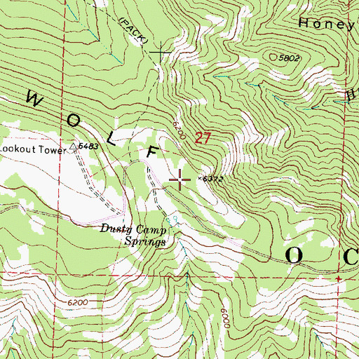 Topographic Map of East Wolf Lookout, OR