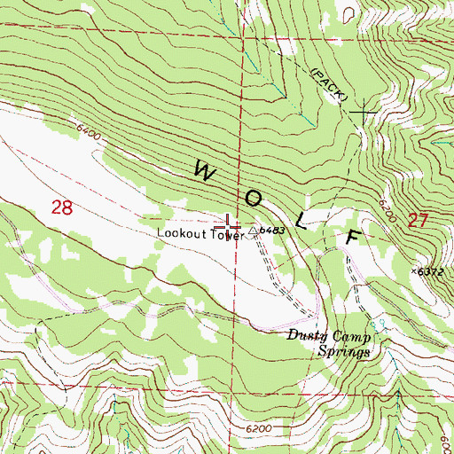 Topographic Map of West Wolf Lookout, OR