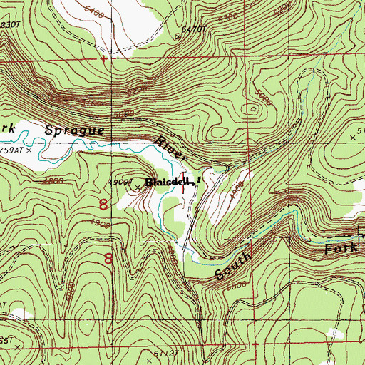 Topographic Map of Coykendall Cabin, OR