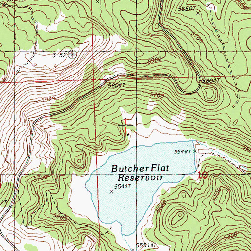 Topographic Map of Butcher Flat (historical), OR