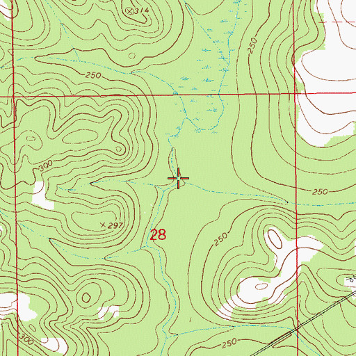 Topographic Map of Cowpen Creek, AL