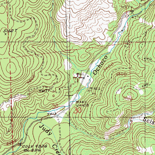 Topographic Map of Mayflower Mining Settlement (historical), OR