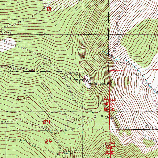Topographic Map of Aspen Butte Cinder Pit, OR
