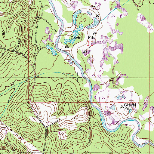 Topographic Map of Cowpen Creek, AL