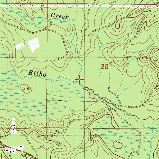 Topographic Map of Cowpen Creek, AL