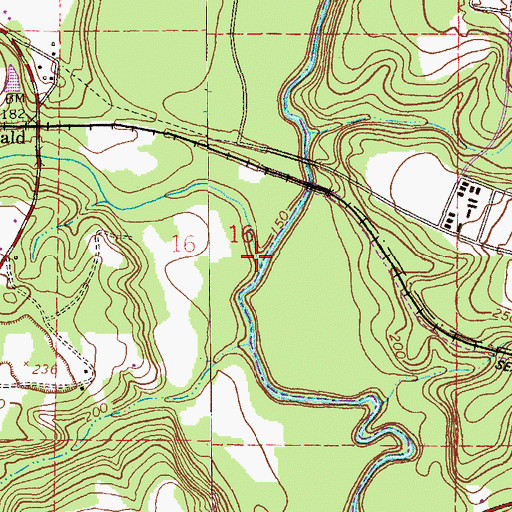 Topographic Map of Cowpen Creek, AL
