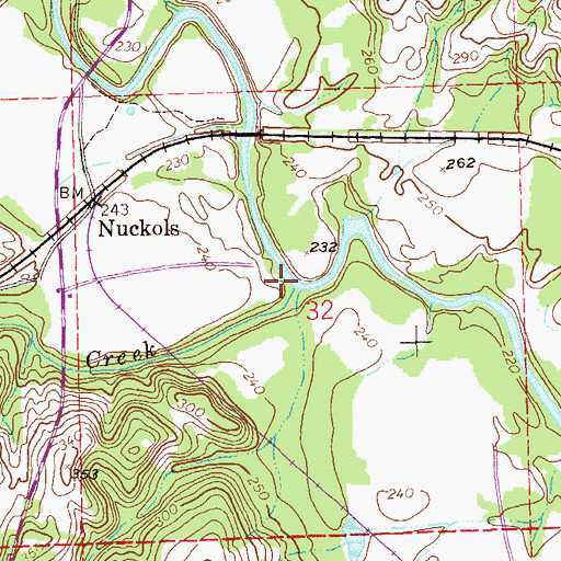 Topographic Map of Cowpen Creek, AL