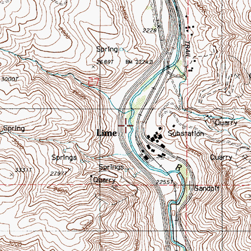 Topographic Map of Lime, OR