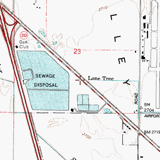 Topographic Map of Lone Tree, OR