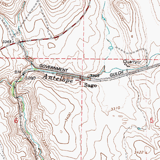 Topographic Map of Sago, OR
