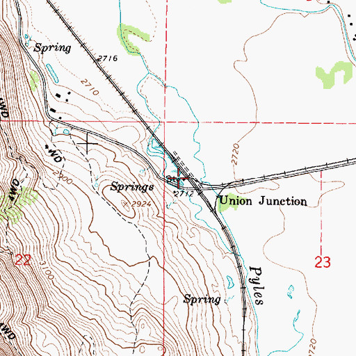 Topographic Map of Union Junction, OR