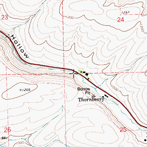 Topographic Map of Grebe (historical), OR