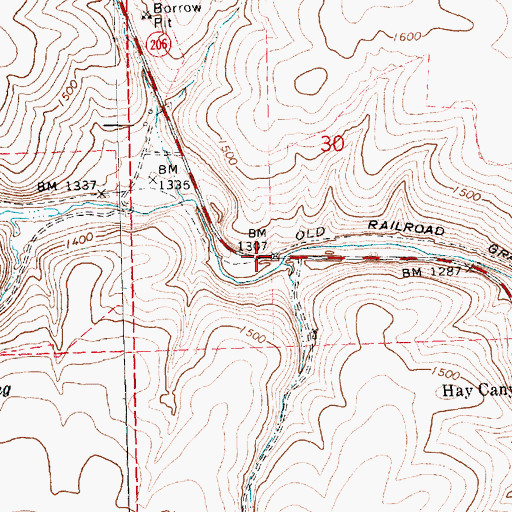 Topographic Map of Nish (historical), OR