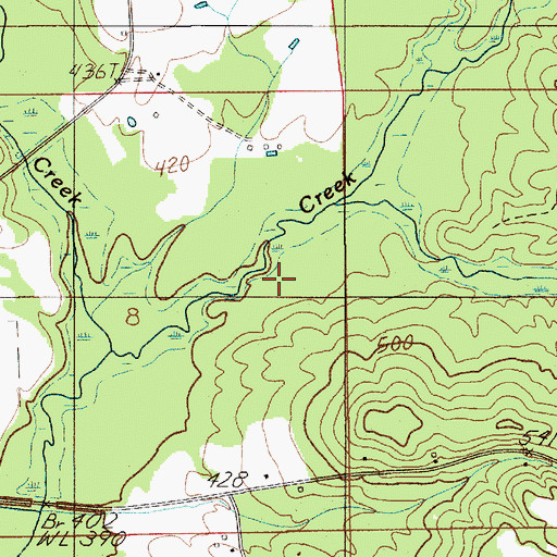 Topographic Map of Cowwild Branch, AL