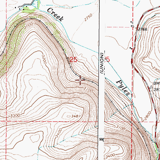 Topographic Map of Pyle (historical), OR