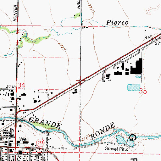 Topographic Map of Baum (historical), OR