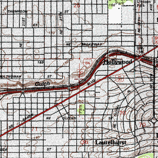 Topographic Map of Bruun (historical), OR