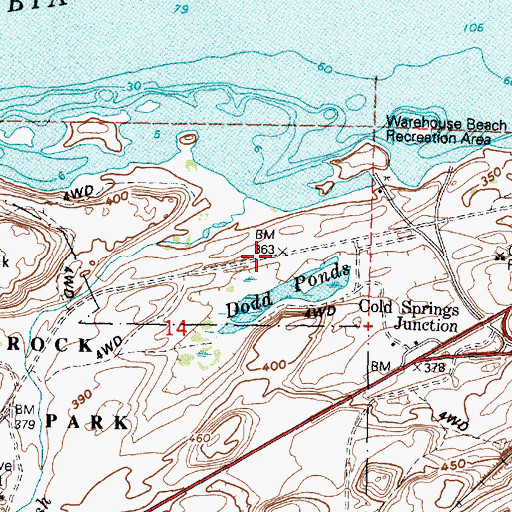 Topographic Map of Cold Springs (historical), OR