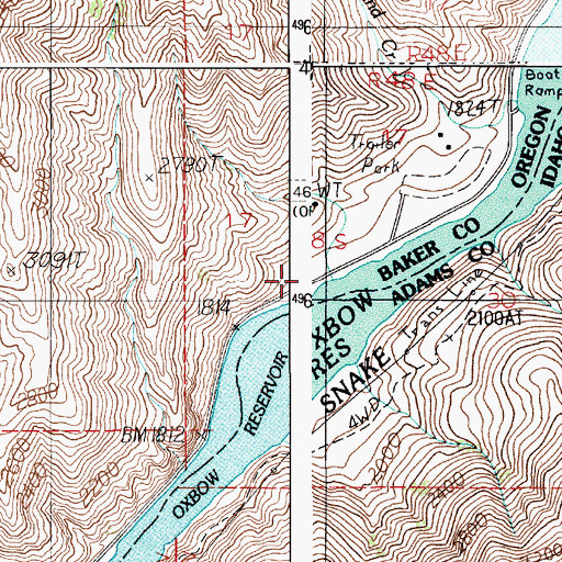 Topographic Map of Eagle Island (historical), OR