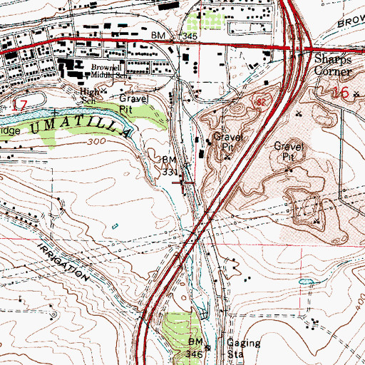 Topographic Map of Gravel Pit Spur (historical), OR