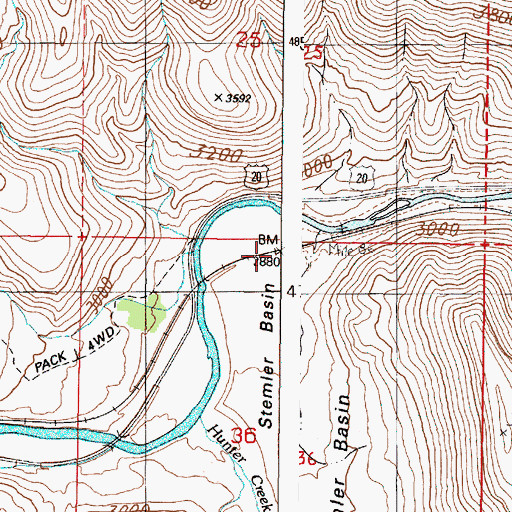 Topographic Map of Gwinn (historical), OR